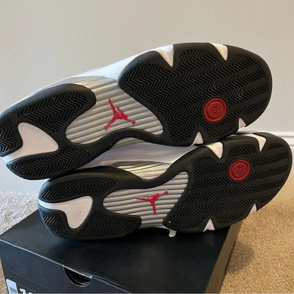 Size 18 - Jordan 14 Retro Black Toe 2014 - 487471 102 White/Blck /Varsity Rd BOX